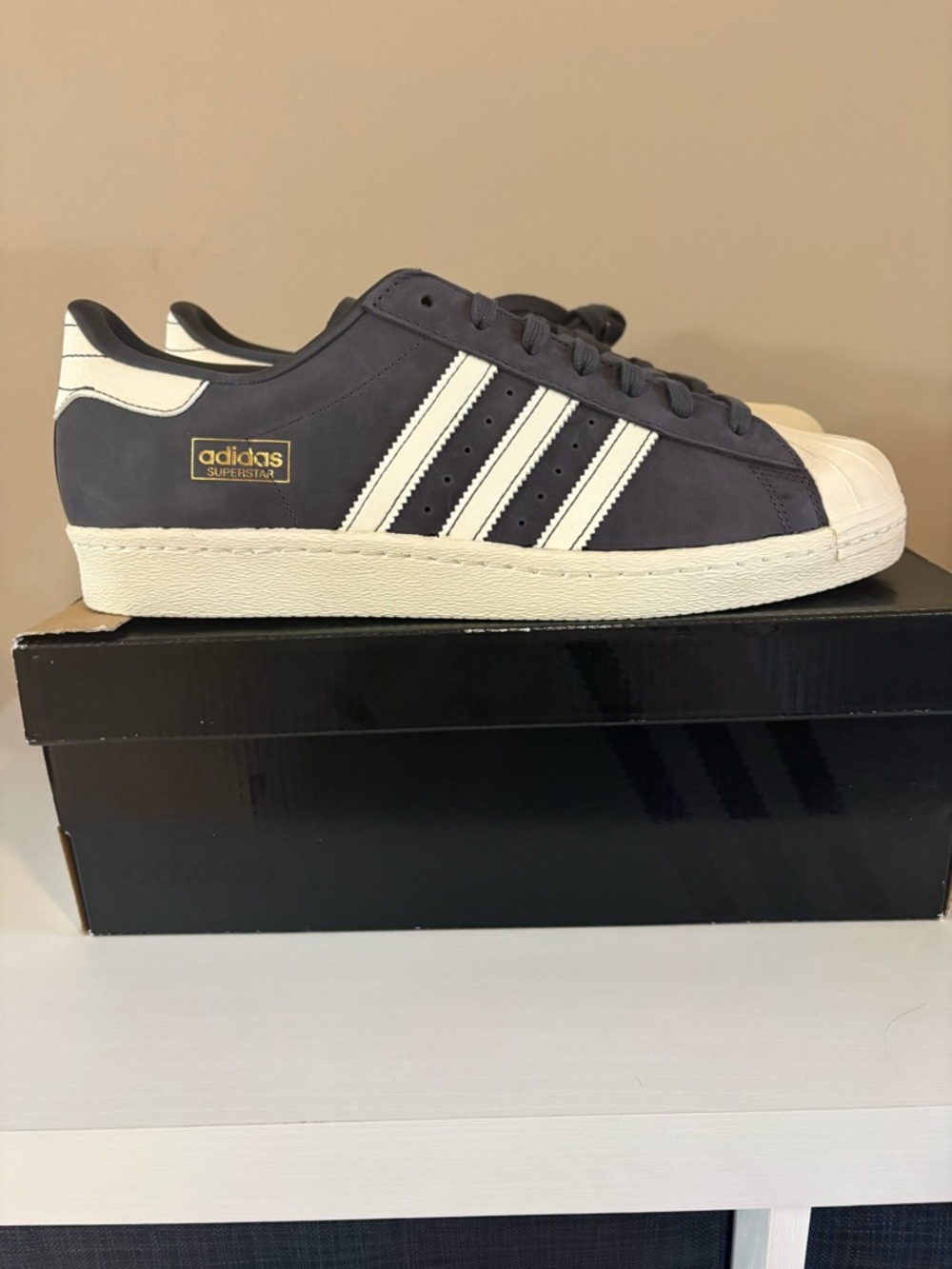 Brand New Adidas Superstar 80 ADV in Navy and White Men’s Size 11